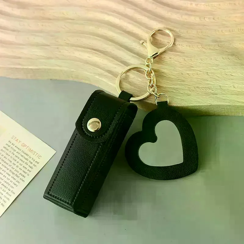 Portable Mini Leather Lipstick Bag Keyring Storage Holder Organizer for Purse Travel Essential Makeup Accessories