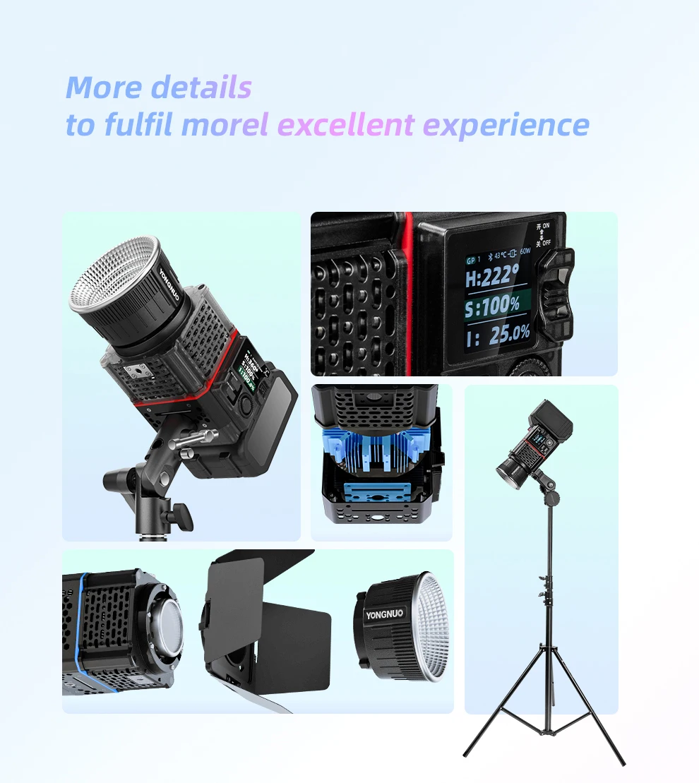 YONGNUO YN150 150W Ultra RGB Mini Bowen Mount Portable LED Video Light for Livestreaming Handheld Outdoor Shooting Light