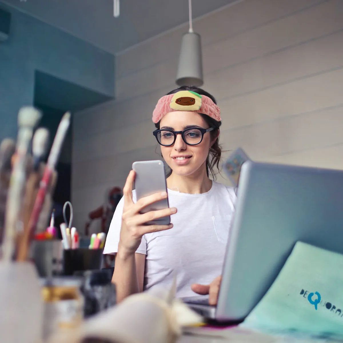 

2Pcs Avocado Style Headband Elastic Hair Band for Washing Face Makeup Prep Masking Exercise Yoga Spa Comfortable Skin