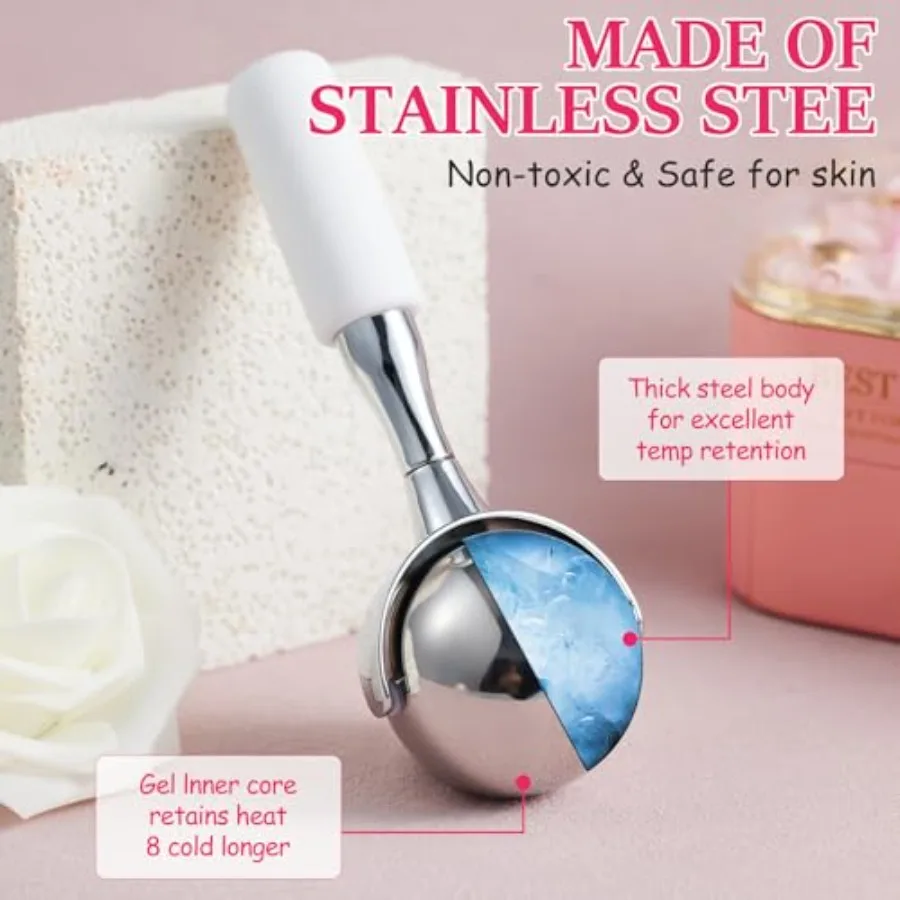 Cryo Sticks 360 หมุนเหล็กแตกลูกโลกน้ําแข็งเครื่องมือบํารุงผิวหน้าสําหรับผู้หญิง Ice Roller สําหรับ Face Eyes