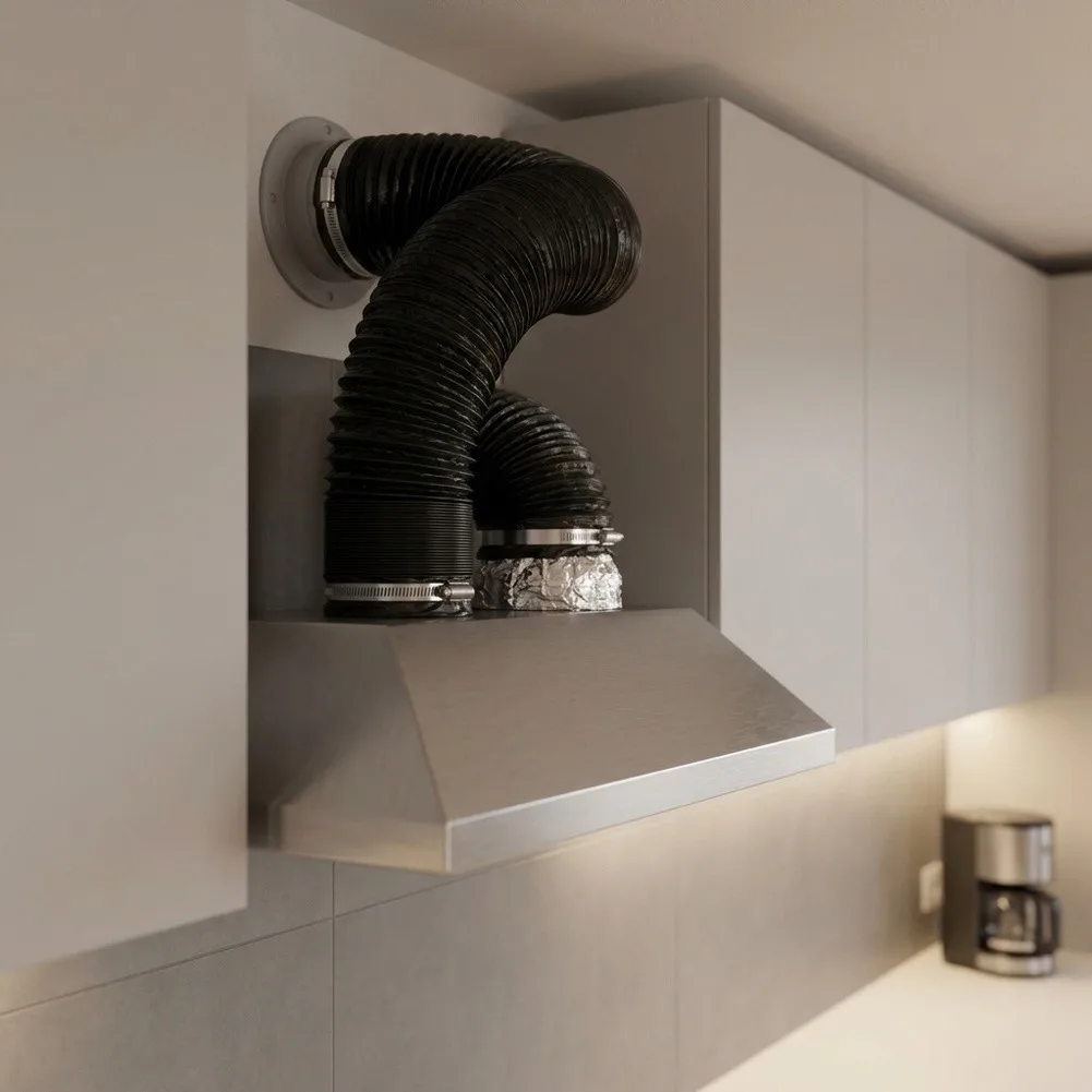 150mm Vent Hose 150mm Diameter Aluminium Vent Hose Enhanced Connector Protection High-quality PVC Film Home Ventilation