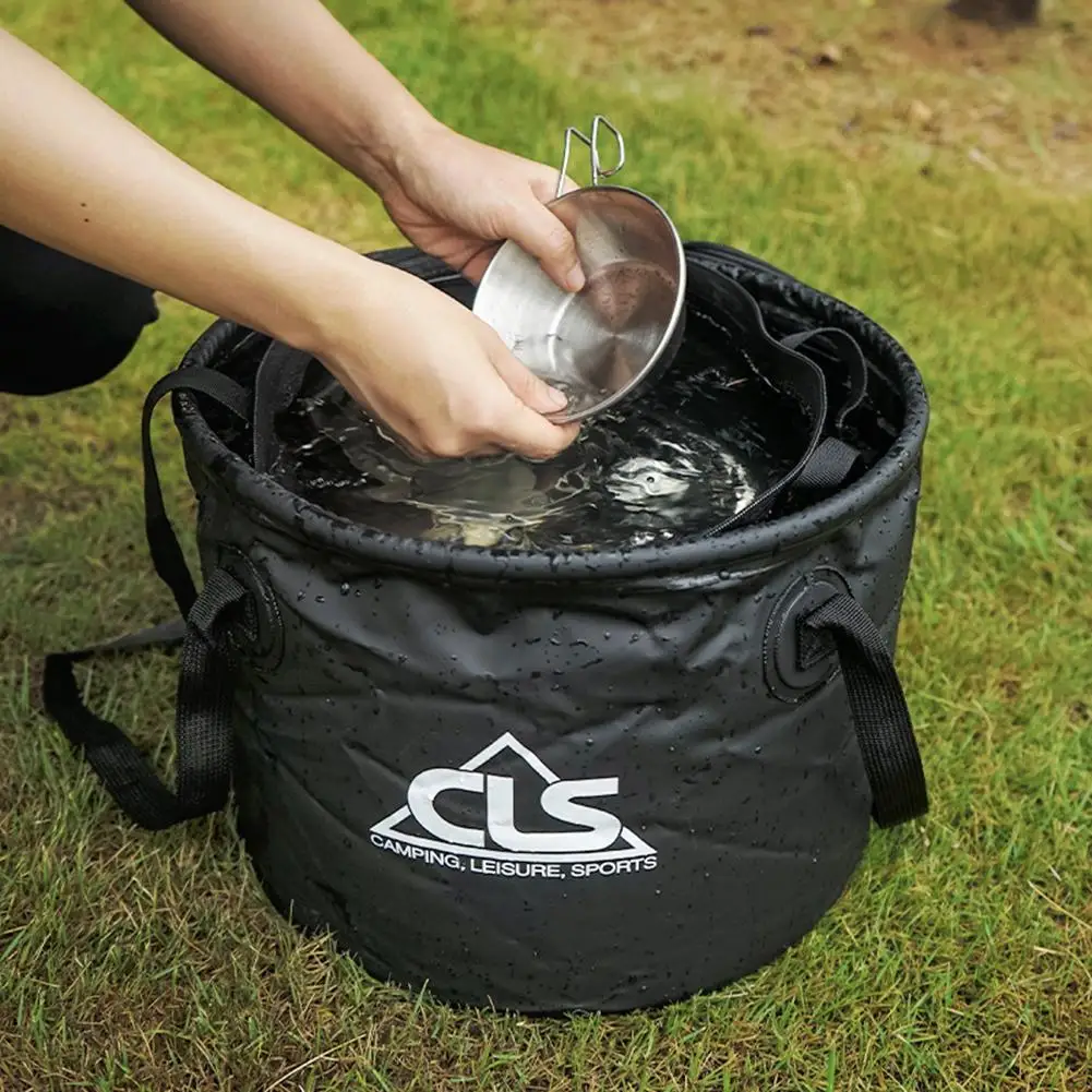 

30L Outdoor Collapsible Fishing Hiking Camping Protable Folding Bucket Water Container Drain Basket Dishwashing Buckets Dropship