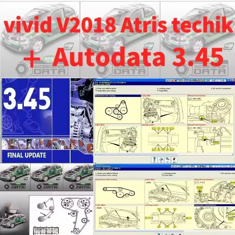 HOT Autodata 3.45+ Vivid 2018 Workshop DATA 2018 Atris-Technik Parts Catalog Europe Automotive Repair Software vivid workshop