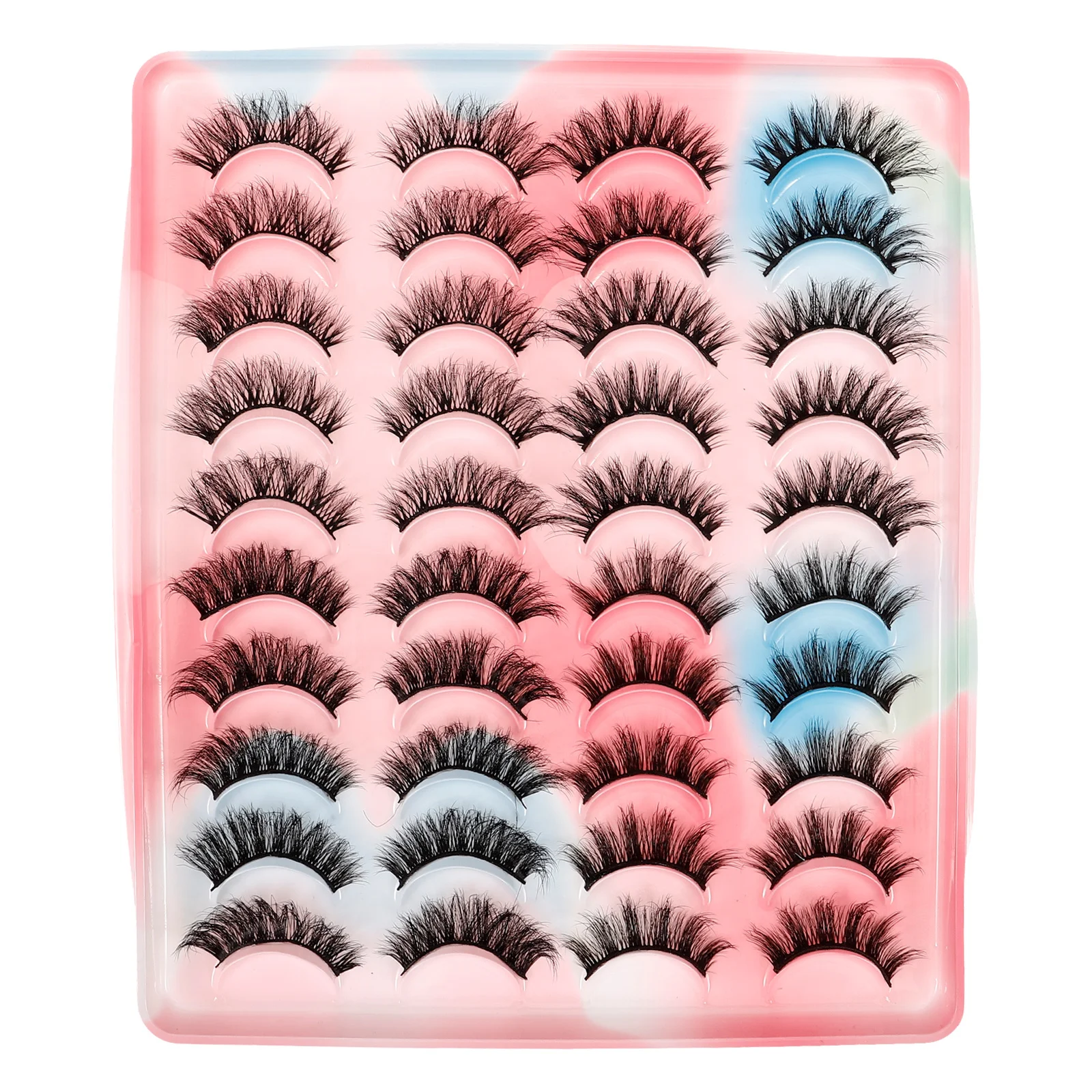 20 Paar natürliche gefälschte Wimpern, kurze klassische falsche Wimpern, gebogen, leicht zu tragen, Damen-Make-up-Zubehör, zum Üben falscher Wimpern