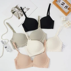 Japanese Seamless Underwear Women Small Breasts Gathered Together Without Steel Rings Comfortable Breathable Upper Support Bra