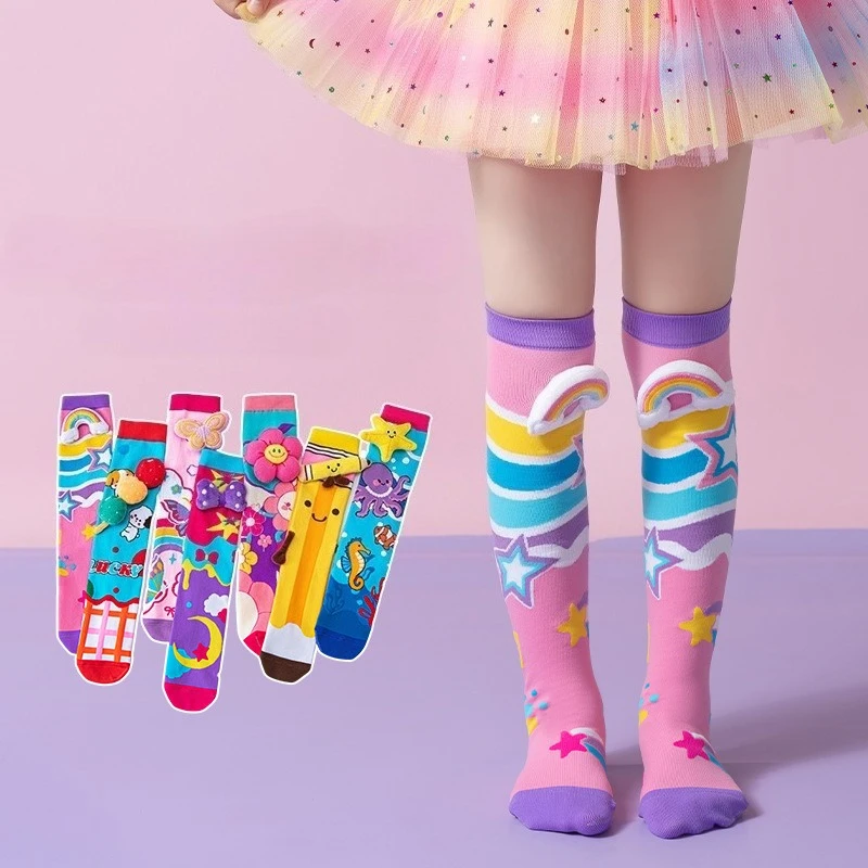 Niedliche Cartoon-Kinderstrümpfe Lustige Schmetterling-Oktopus 3D Kindersocken Party Festival Mädchen Jungen Lange Socken Kniestrümpfe – Detail 1