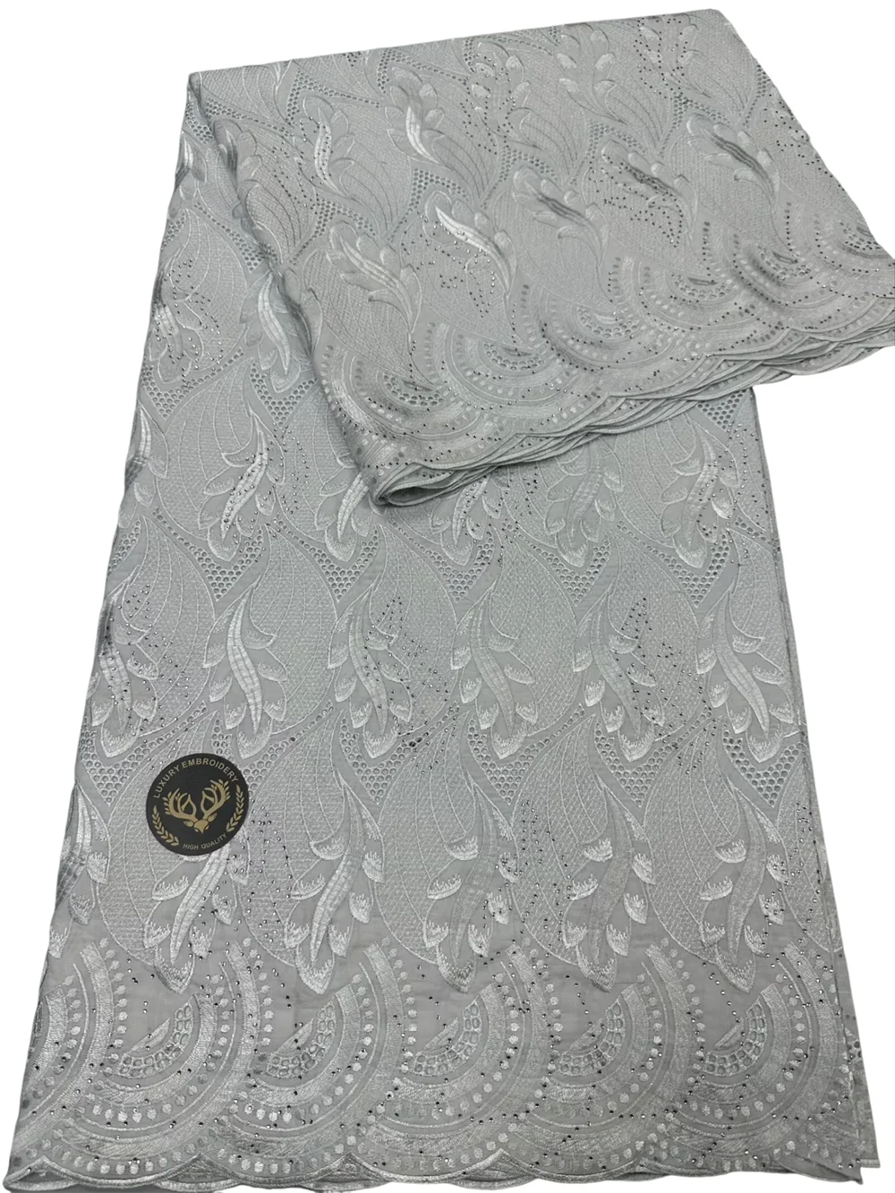 

Африканская 100% хлопковая ажурная кружевная ткань 2025 Высокое качество, оригинальная австрийская кружевная швейцарская вуаль, кружевная ткань для нигерийского платья FS