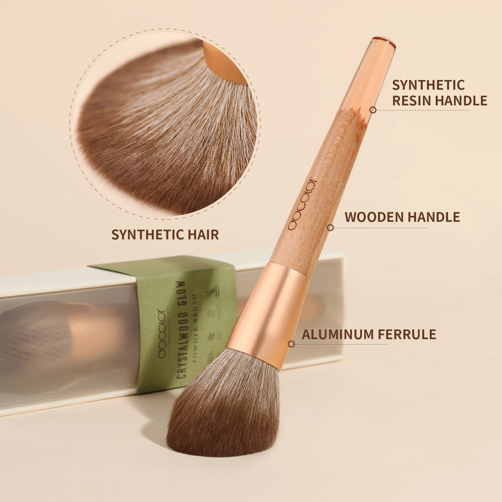 Docolor Large Loose Powder Makeup Brush Face Contour Blush Cosmetic Brush Synthetic Hair Beauty Tools Concealer Cosmetic Brush