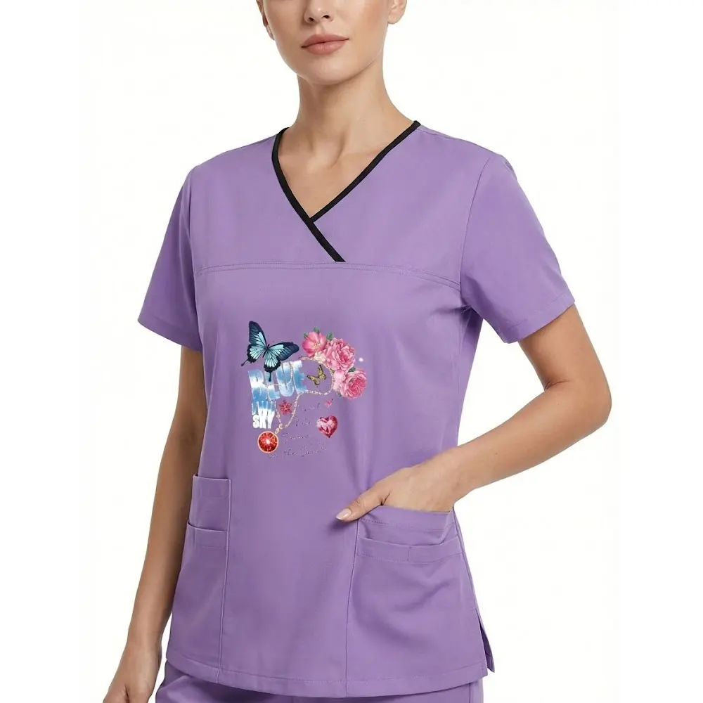 

Профессиональные элегантные скрабы с принтом: медицинская форма с художественным мотивом | Ультрамягкая дизайнерская одежда для ухода за здоровьем