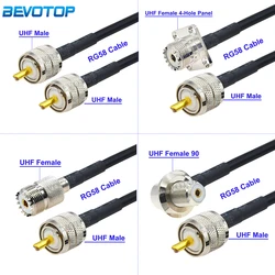 1Pcs RG58 PL259 UHF Male Plug to SO239 Female Jack UHF Male/Female Connector RG-58 RF Coaxial Low Loss Extension CB Radio Cable