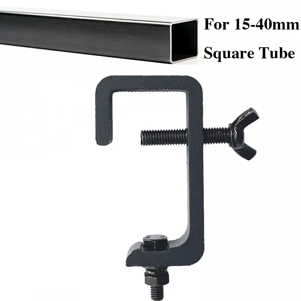 

Aluminum Square Tube Clamp Fits 15-40mm Square Truss Chord Pipe Clamp Hook 40KG Load Capacity For Stage DJ Lighting Stand System