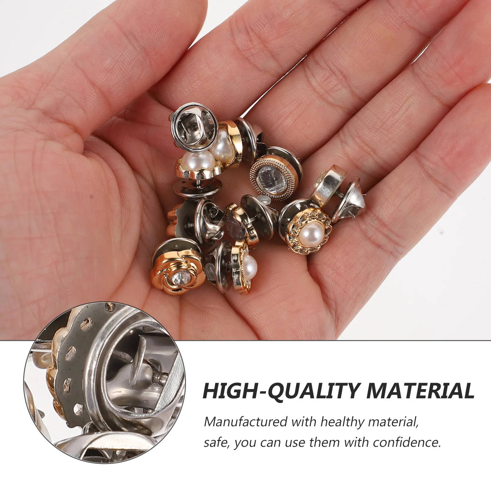 

50pcs Hidden Buttons Anti Peering Brooches No Sewing Clothes Decorations Collar Snaps Safety Buckles For Women Fashion Shawl