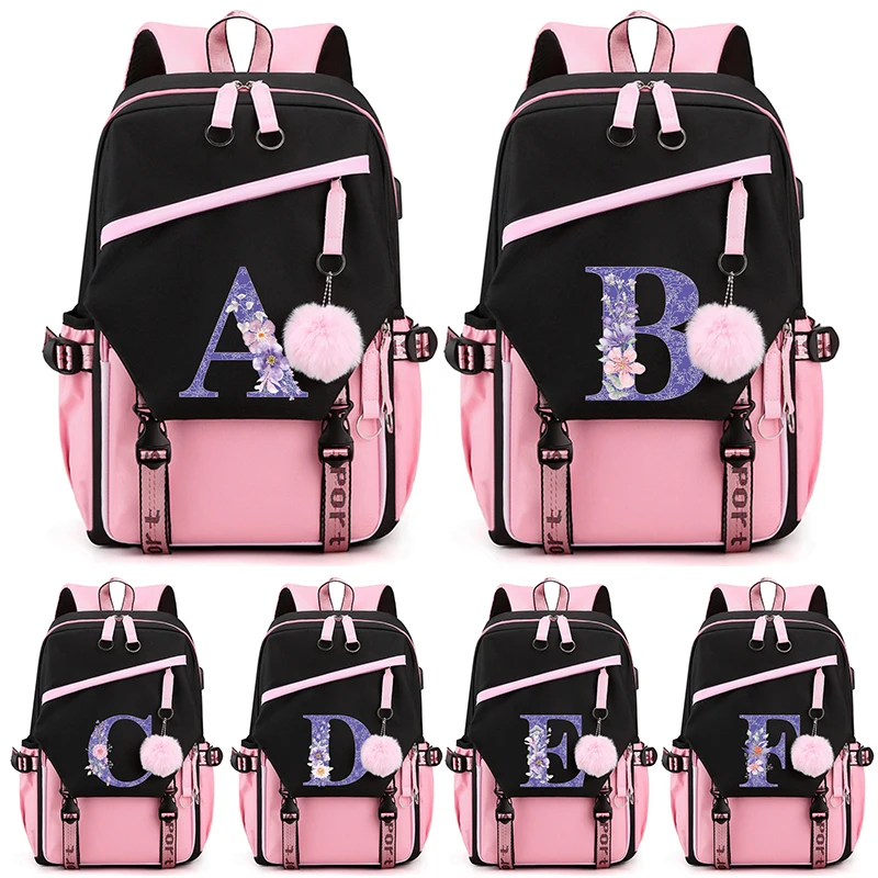 zaino-in-tela-con-stampa-di-26-lettere-dell'alfabeto-inglese-per-adolescenti-studenti-ragazze-e-donne-borsa-da-viaggio-di-grande-capacita-idea-regalo