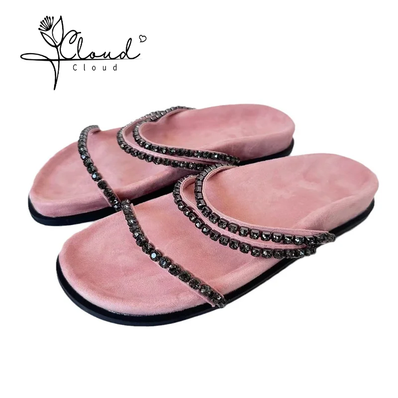 

Sandals Women Summer New 2024 Beach slippers Sexy Flat Casual Cross-tie Toe Fairy Style Narrow Band Shoes Black Rome Sandals