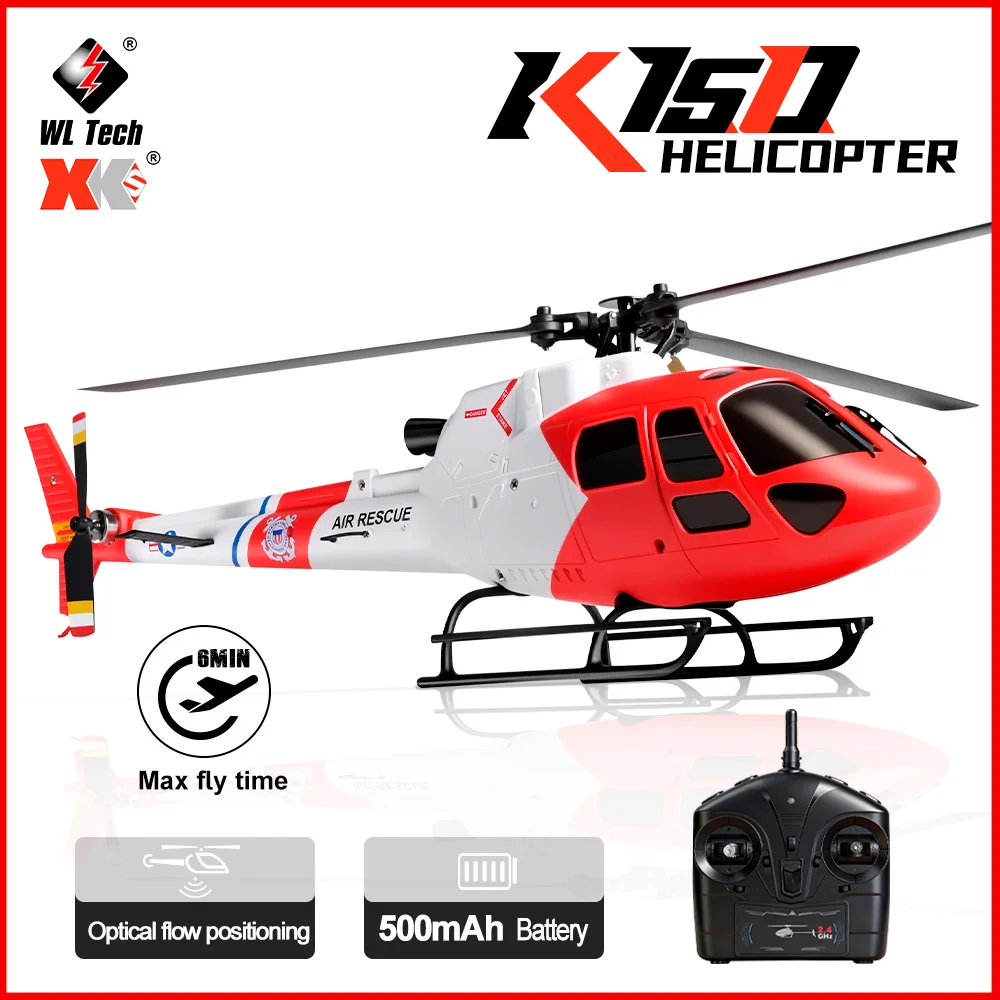 

2026 WLtoys K150 RC Helicopter AS350 Aircraft 4CH Brushless Optical Flow Model Plane
