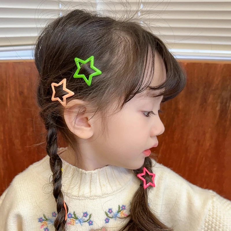 50pcs Sliver Y2K Star BB Hair Clips for Girls Metal Snap Hairpins Barrettes Women Clip Stars Filigree Styling Hair Accessories