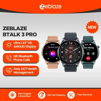 Nowy Zeblaze Btalk 3 PRO 1,43-calowy wyświetlacz AMOLED Inteligentny zegarek Bluetooth Połączenia telefoniczne Smartwatch śledzący zdrowie i fitness