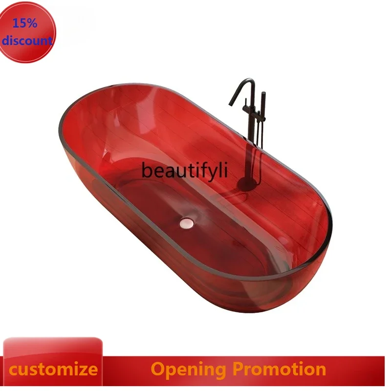 ss8350 Color transparent independent transparent integrated hotel household bathtub crystal resin bathtub