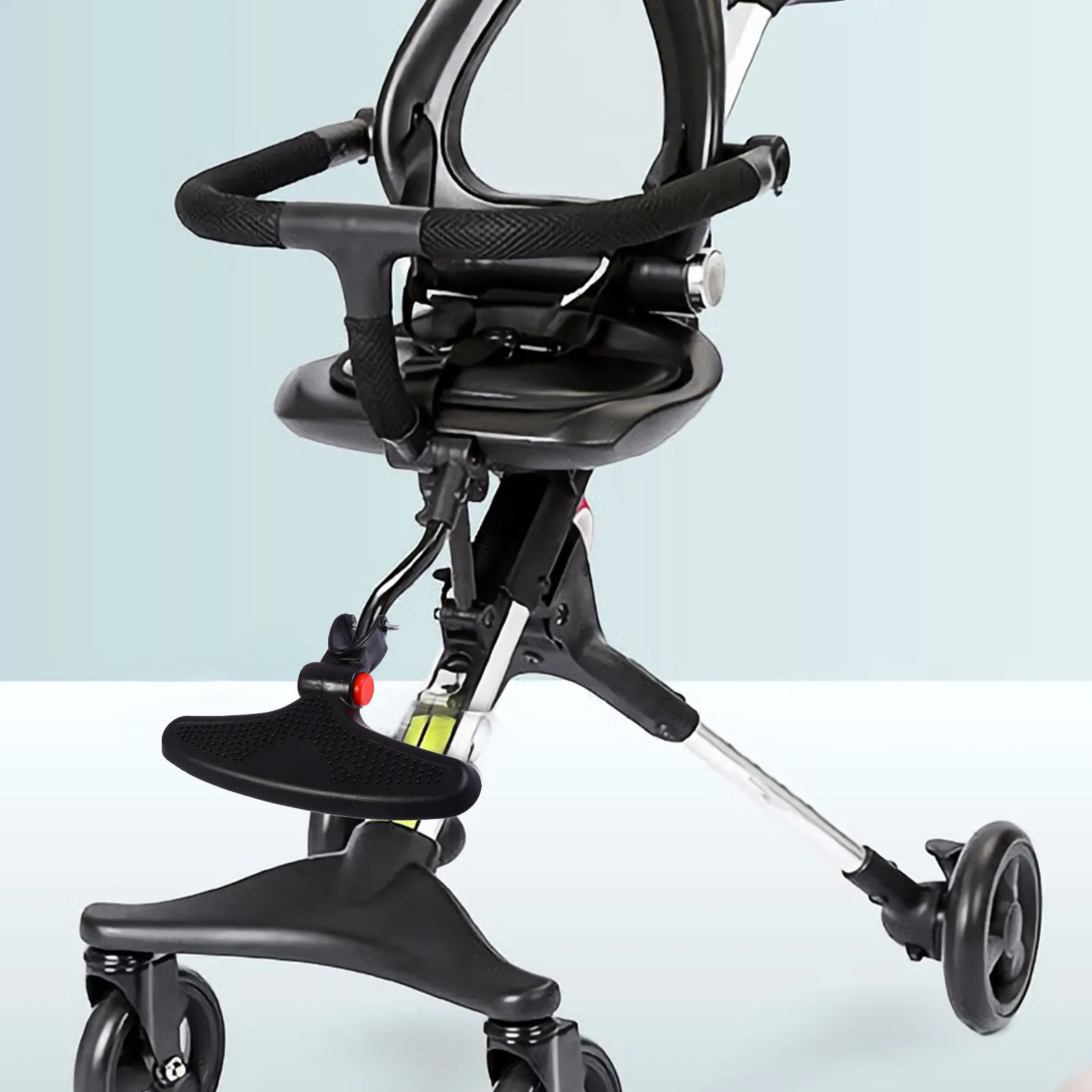 Stroller Foot Rest Height Adjustable Angle Flexible Baby Footboard Pedal for Ergonomic Sitting Posture Support Universal Fit