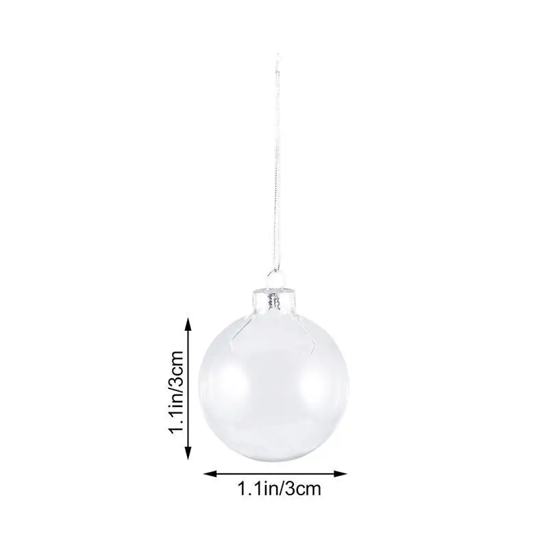 12PCS Transparent Glass Hanging Christmas Balls Christmas Tree Decorations Christmas hanging gifts with Lids Christmas Ornament