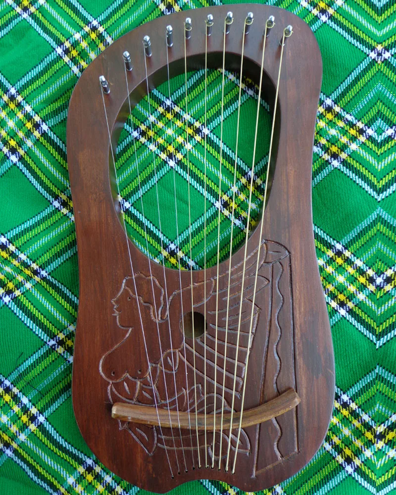 

Wholesale Price Lyres Harp Custom Made Lady Lyre Harps for Sale Glossy Brown Polish Hand Made Rosewood Lady Harp Lyres for Sales