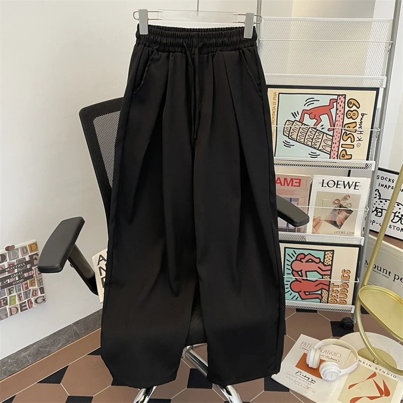 

Мужские повседневные брюки в американском ретро-стиле Cleanfit, летние свободные прямые брюки с завязками, молодежные активные однотонные брюки