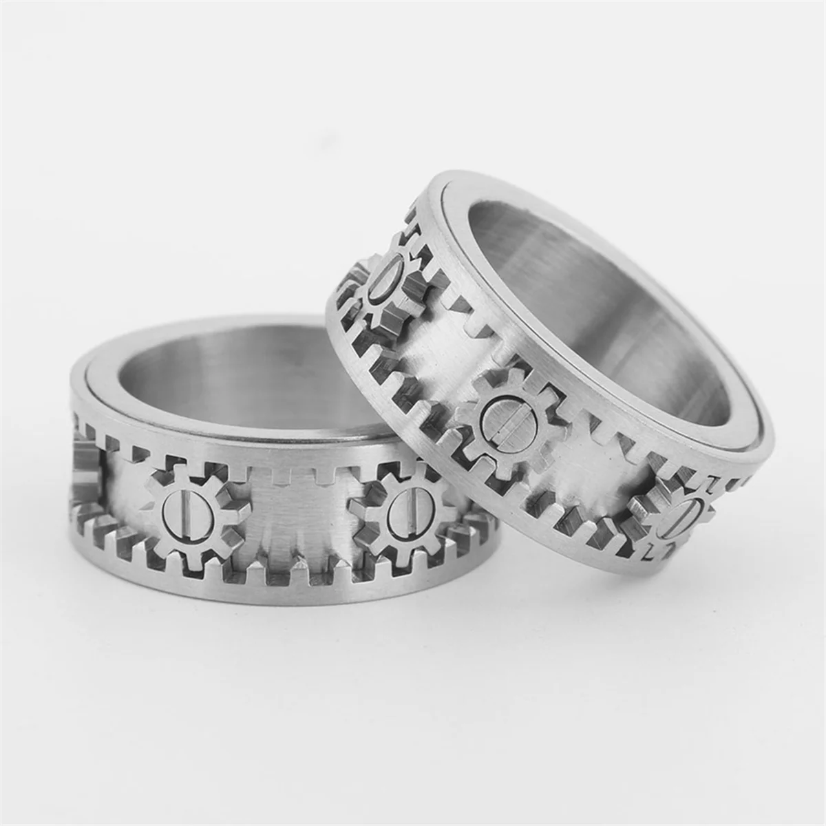 

【2025 {Электроника】{Двухслойный Спиннер с драгоценными камнями, шестерня для мужчин, кольца для снятия тревоги, женские украшения, панк-рок, хип-хоп, подарок No 11