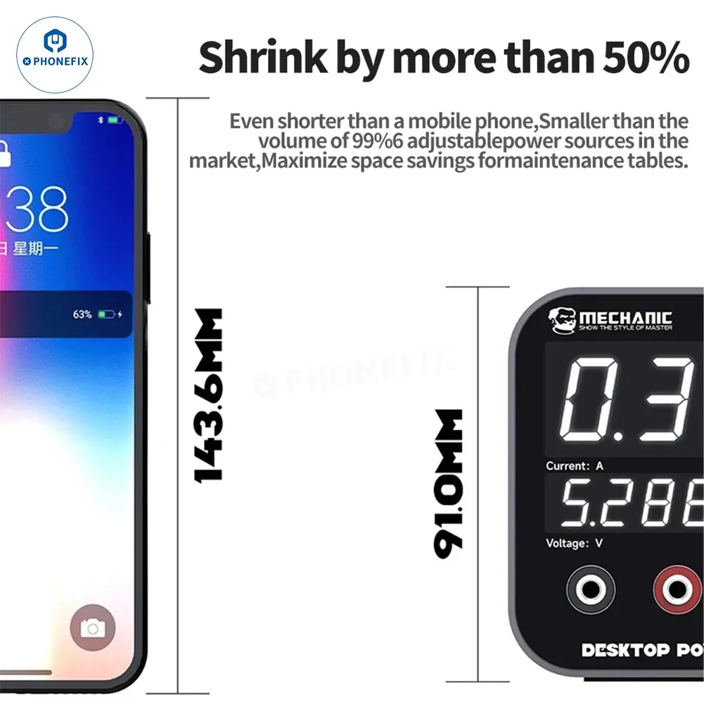 Mechanic DC-1505-fuente de alimentación de escritorio inteligente, pantalla de 4 dígitos, CC, protección contra cortocircuitos para reparación de PCB de teléfono móvil
