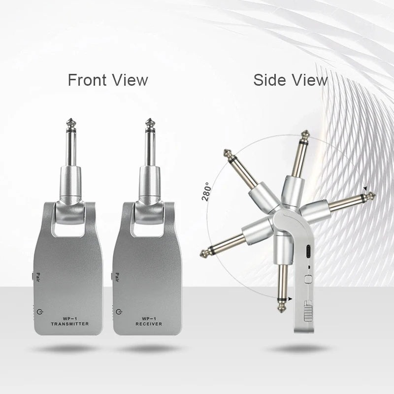 Odbiornik nadajnika systemu gitarowego Bezprzewodowy wbudowany akumulator litowy 2,4G do basu elektrycznego o zasięgu 30 metrów