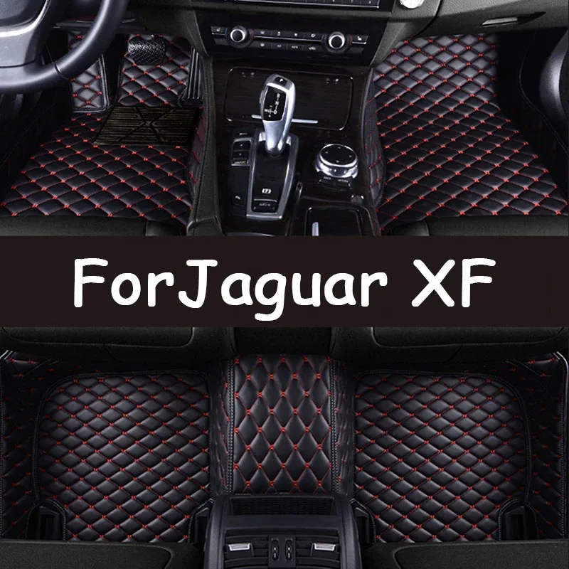 Car Floor Mats For Jaguar XF X260 2016~2022 Carpet Rugs Durable Leather Mat Anti Dirty Pads Auto Interior Parts Car Accessories