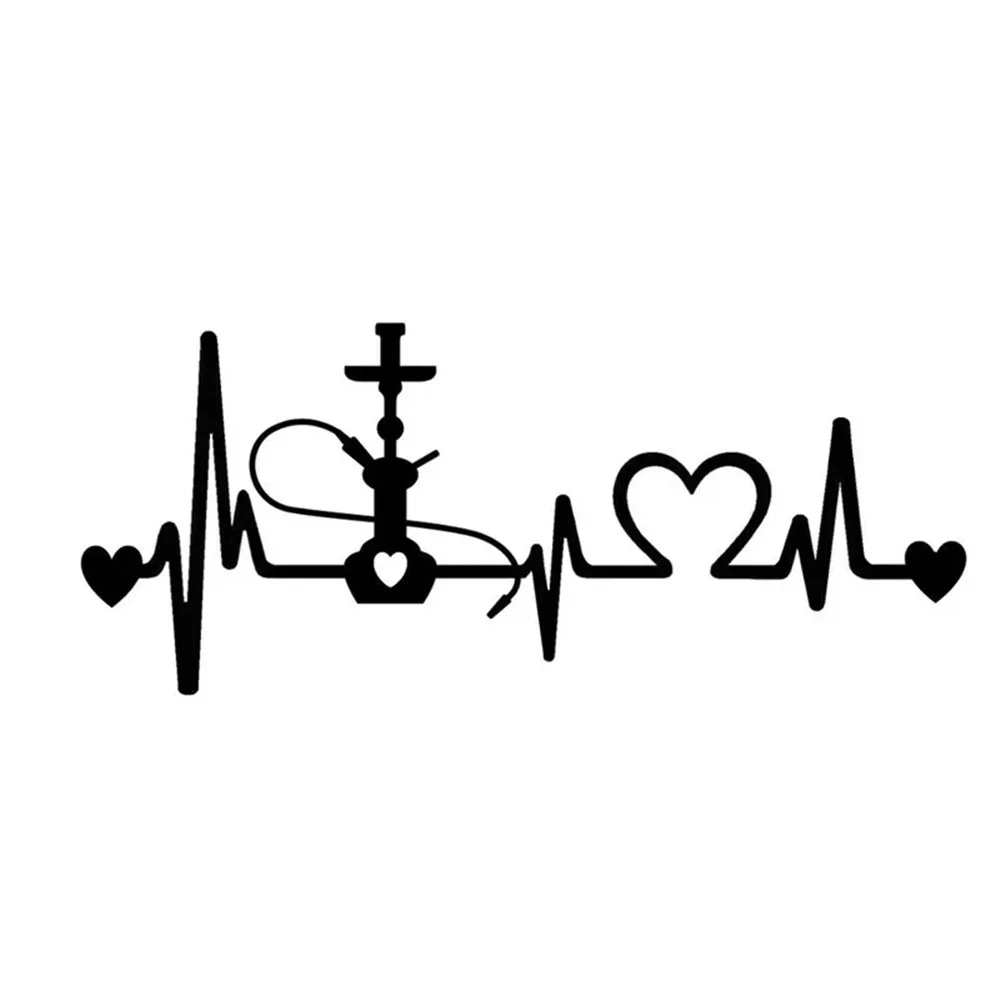 

Heartbeat Line Design Vinyl Car Sticker Waterproof UV Resistant for Auto Window Bumper Universal Fit Modern Style