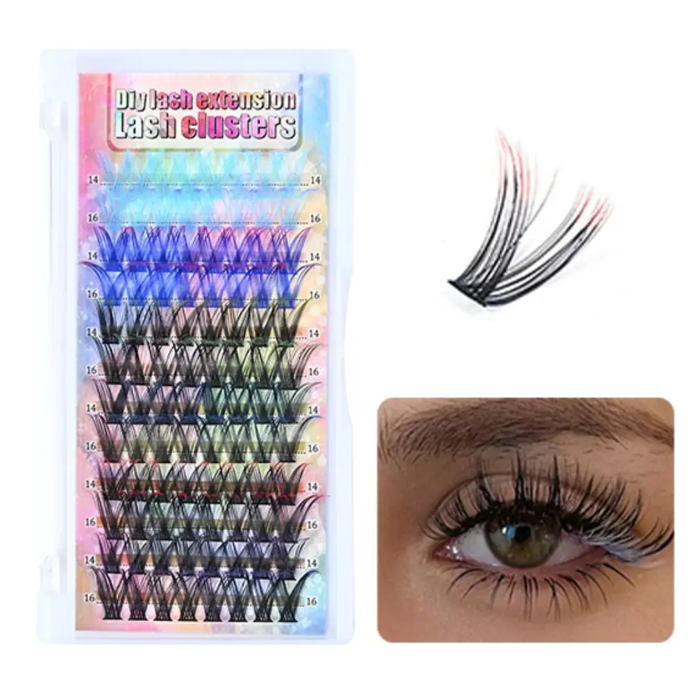 Makeup Tool Colorful Gradient False Eyelashes Glitter DIY Individual Grafting Eyelashes Cluster Lashes Beauty