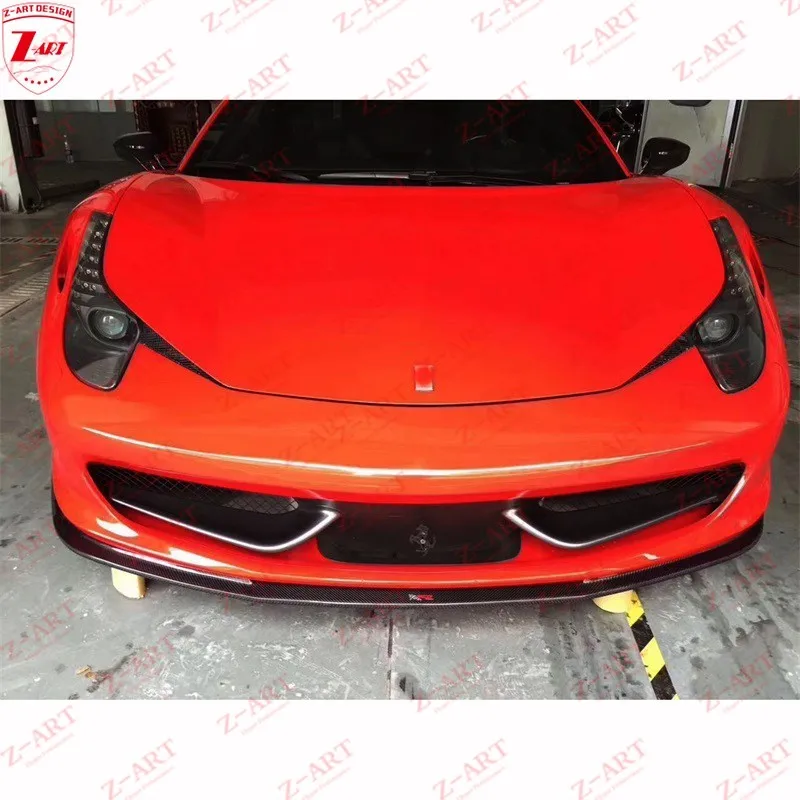 Z-ART 458 Full Carbon Fiber Front Chin for Ferrari 458 Carbon Fiber Front Lip for Ferrari 458 Carbon Fiber Front Spoiler