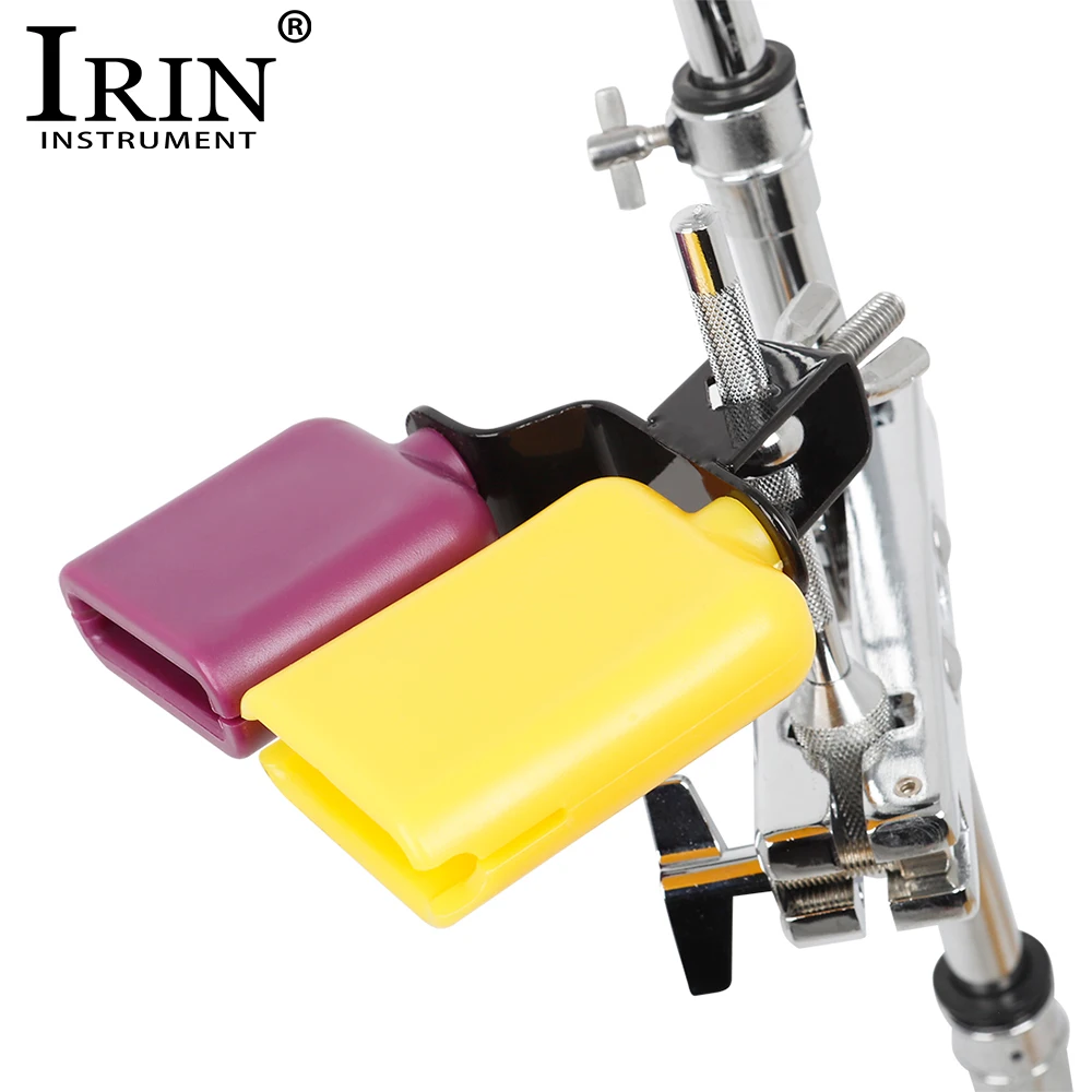 IRIN Cowbell Yellow Purple High Low Sound Knocker Drum Latin Music Double Sambago Bell Percussion Instrument Parts & Accessories