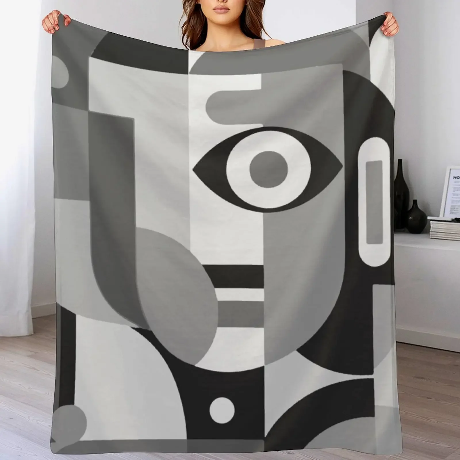 

Bauhaus homage Throw Blanket Soft Plush Plaid Camping Designers Flannels Blankets