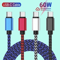 3A USB Type C Cable Fast Charging Battewry Charger Wire Nylon Date Charger For Xiaomi Huawei Samsung Phone Accessories 1M 2M 3