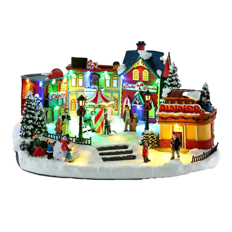 

Christmas decorations glowing carousel music box Christmas tree igloo tabletop ornament