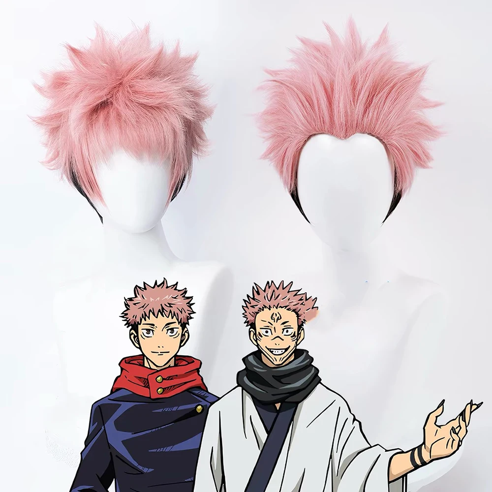 HAIRJOY Synthetische Haarperücke Jujutsu Kaisen Itadori Yuji Cosplay Perücke Ryomen Sukuna Cosplay Perücke Rosennetz – Detail 2