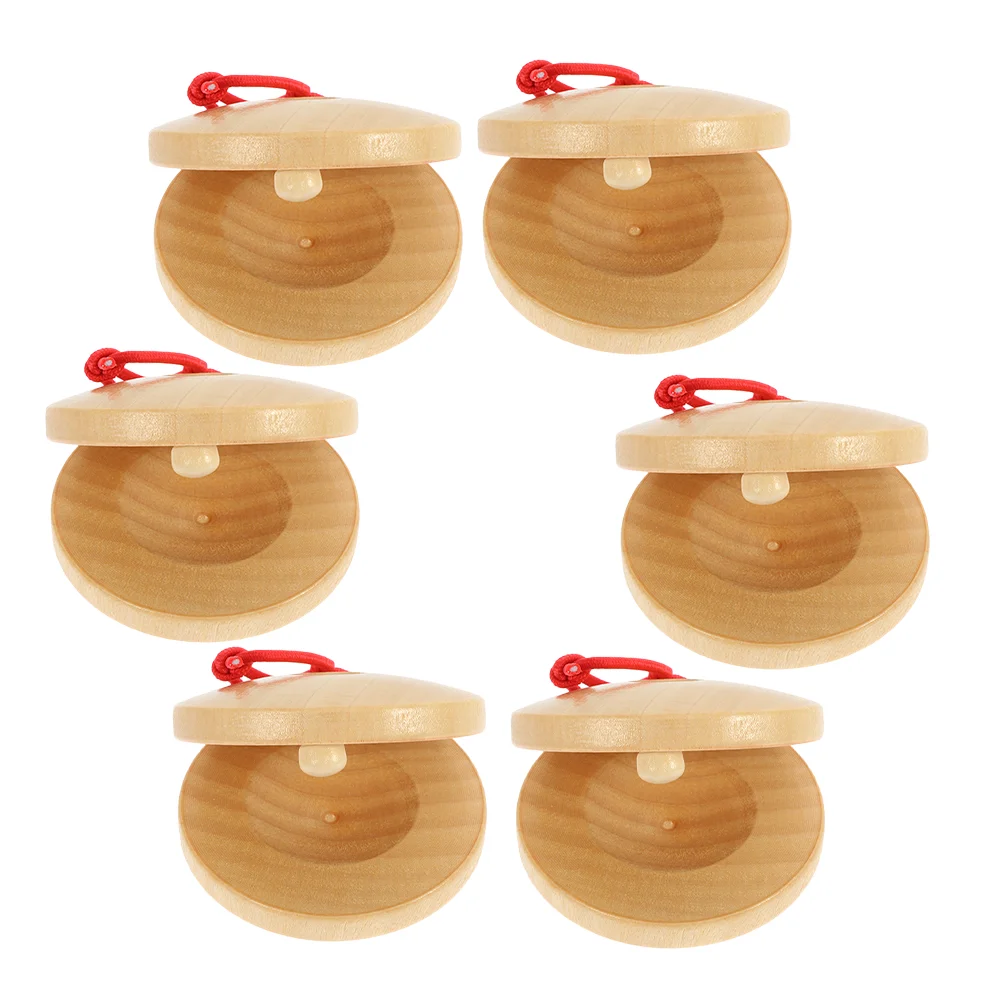 6 Pcs Wooden Castanets Musical Instruments Percussion Small Handheld Make Decision