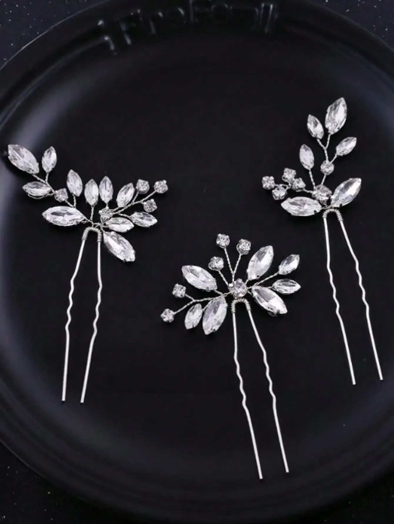 

3pcs/Set Crystal Hair Pins, Asymmetrical Bridal Hair Accessories, Wedding Dress Decorations,Summer,Beach