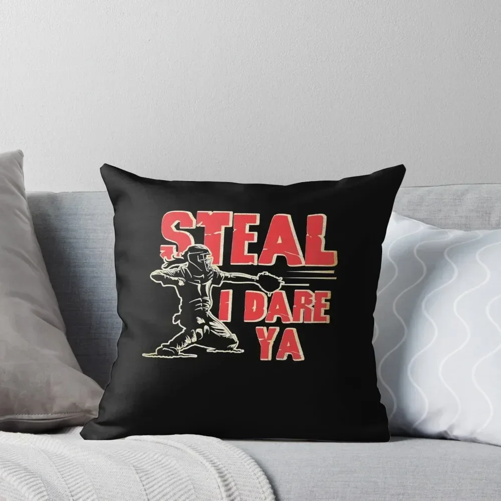 

Softball Catcher Steal I Dare Ya Funny Player Girls Throw Pillow Sofa Cushions Covers Cushion Child Pillow Decor pillow