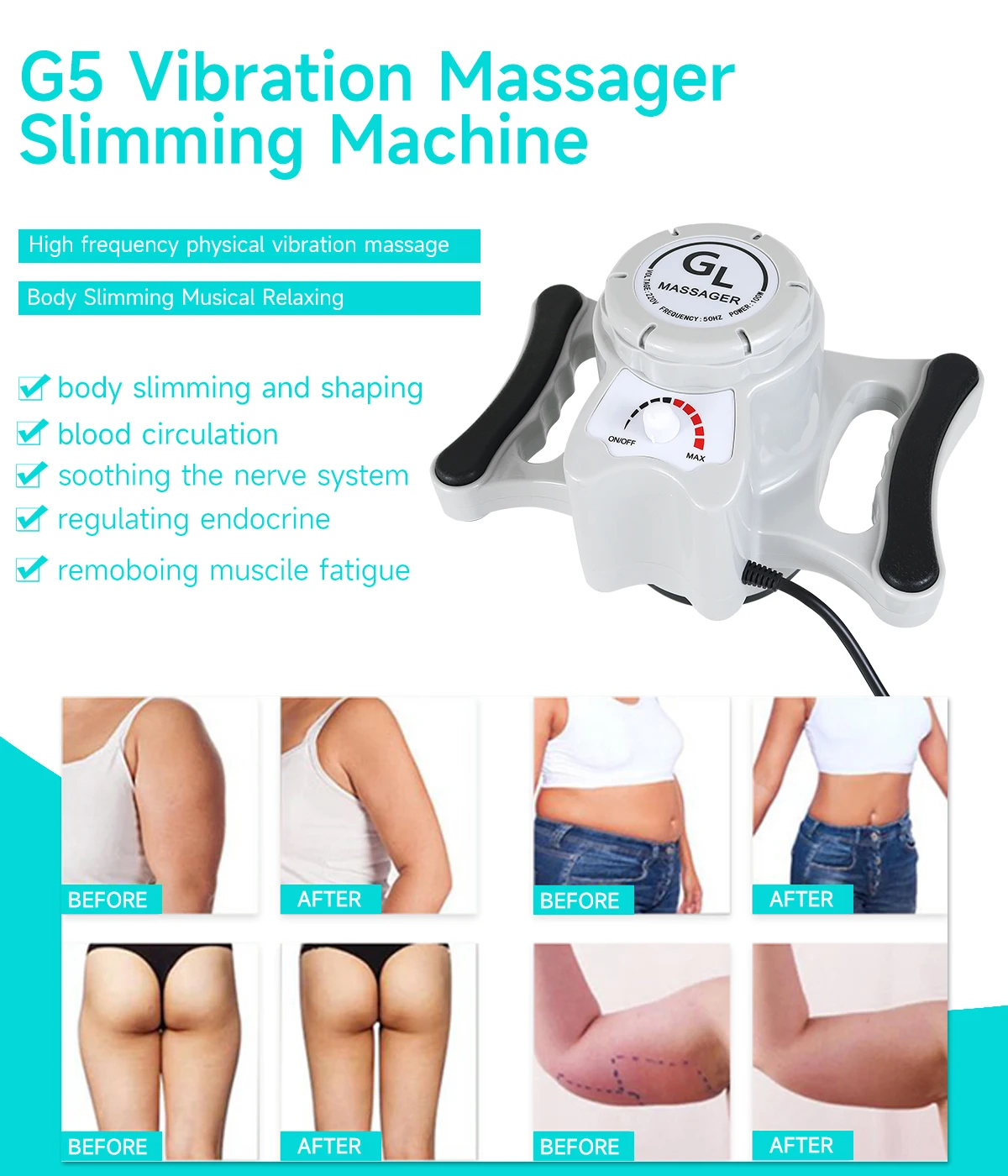 MEISIKANG G5 Vibrating Massage Machine High Frequency Muscle Relieve Body Slimming  Weight Loss Anti Cellulite Equipment