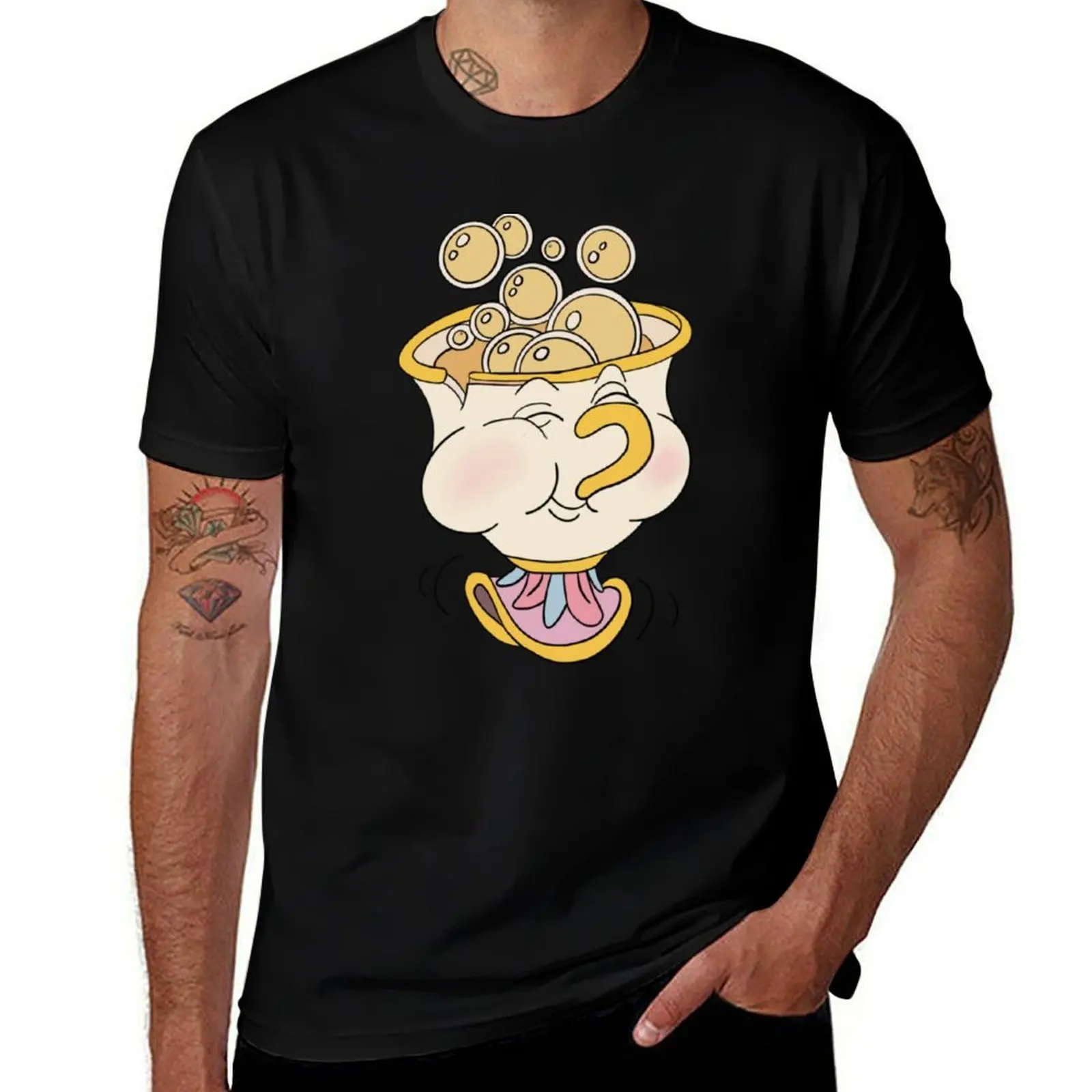 Chip teacup T-Shirt Plus Size Summer Short Sleeve T-Shirt
