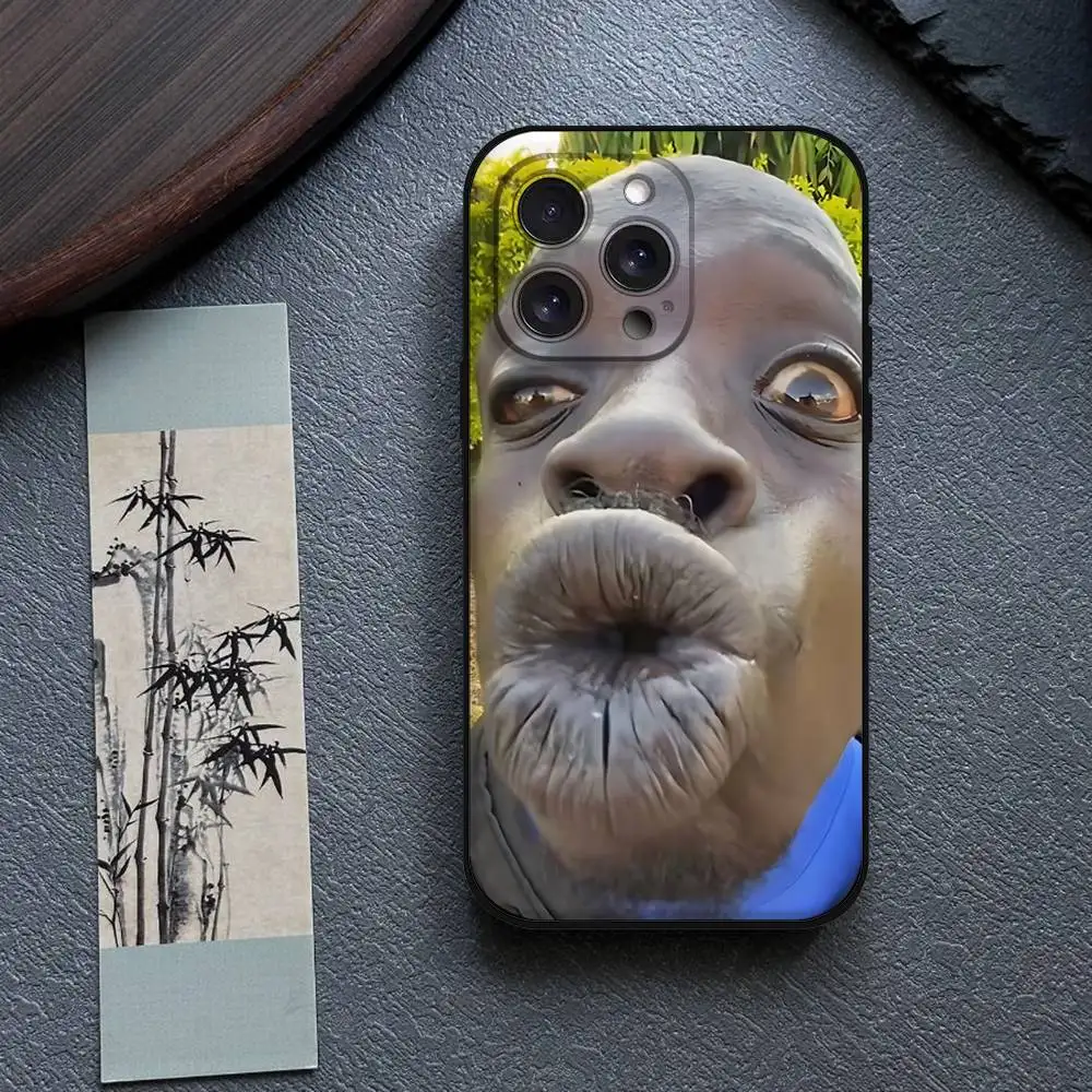 Coque de téléphone drôle homme laid pour IPhone 17,16,15,14,13,12,11 Plus,Pro,Max,XR,XS,X,7,8 Plus,Mini Silicone noir souple