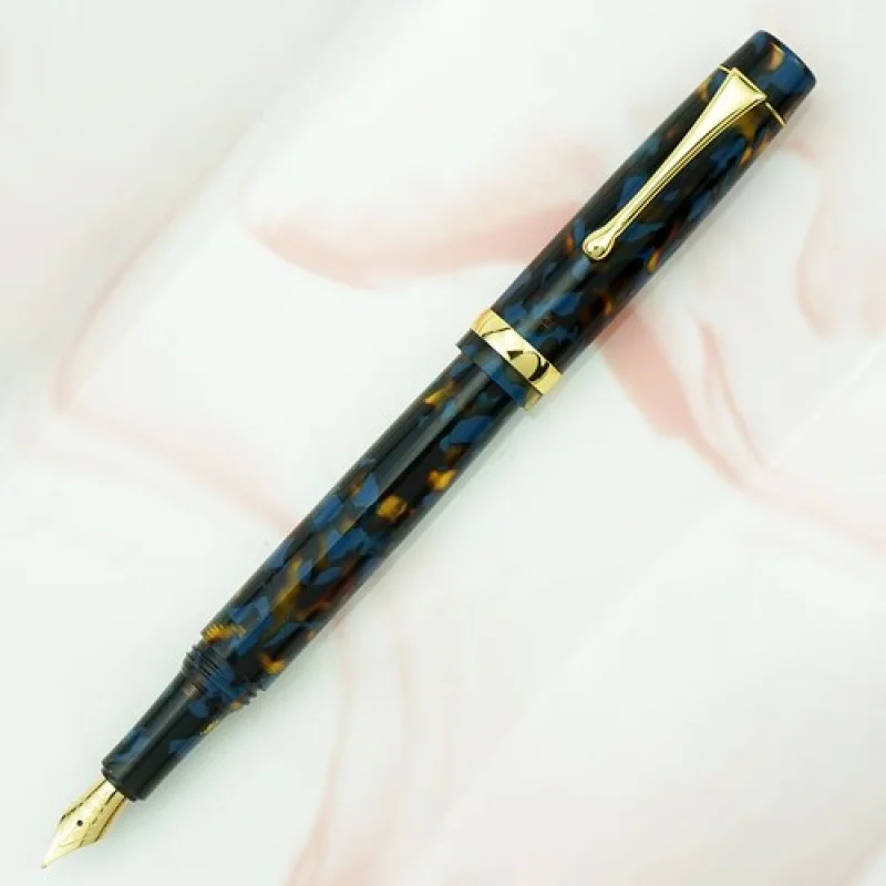 A+ Jinhao Acryl Blauer Füllfederhalter Schöner Tintenstift mit Konverter EF/F/gebogener Stift