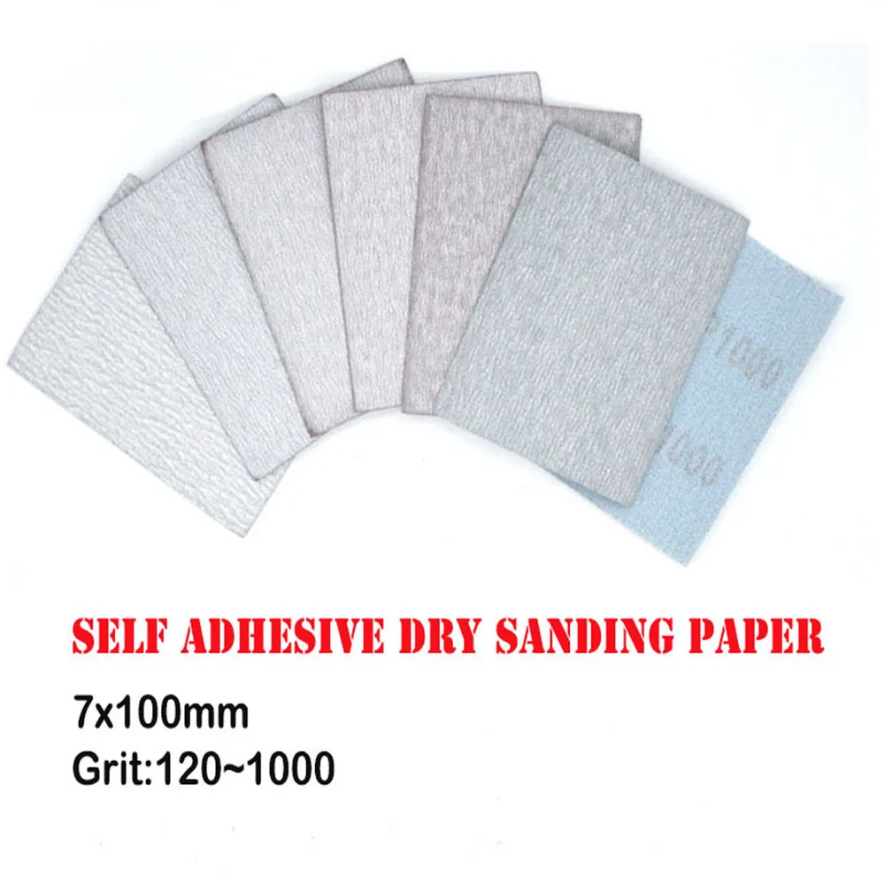 5/10/20/50pcs Square Self Adhesive Dry Sanding Paper Flocking Sandpaper 75x100mm For Car Metal Woodworking Tools 120-1000 Grit