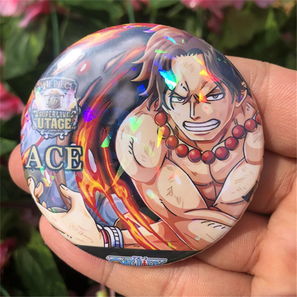 Anime ONE PIECE Portgas·D· Ace Cosplay Costume Badge Pin SPTE Tinplate Brooch Accessories Prop Xmas Gift