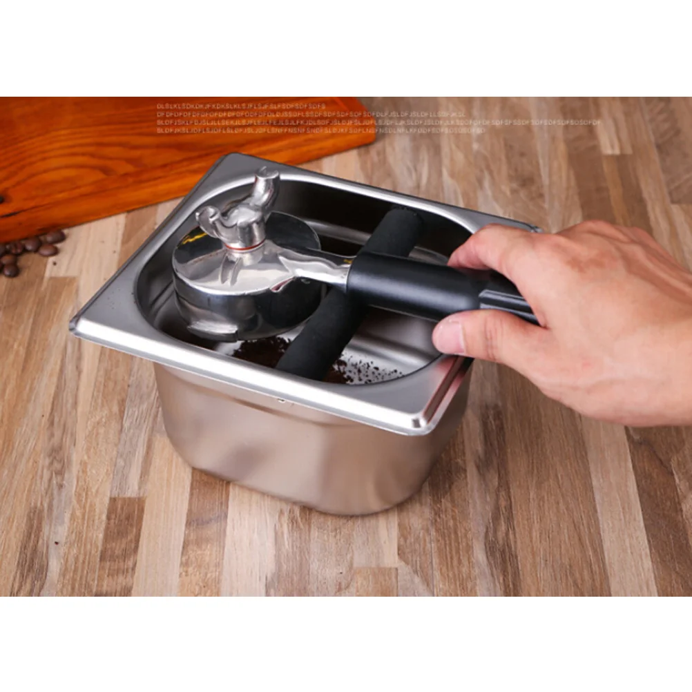 

Stainless Steel Heavy Duty Coffee Ground Container Deep Bowl Design Anti-Rust Easy Cleaning Removable Knock Bar For