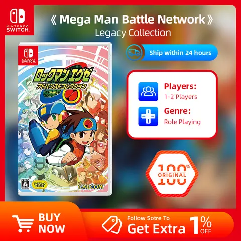 Nintendo Switch Game - Mega Man Battle Network -  Legacy Collection - Physics Game Ink Cartridge