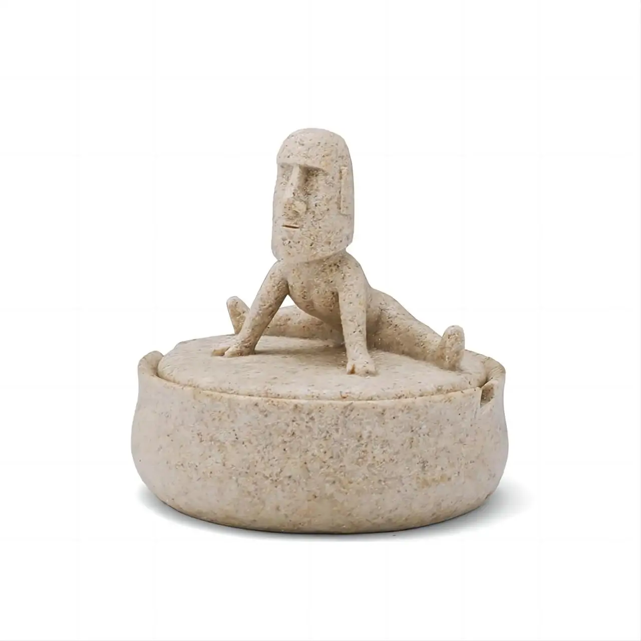 Cross-border new product Moai ashtray Easter Island giant stone statue ashtray for cigarette Yoga ashtray with lid Smoking Acces